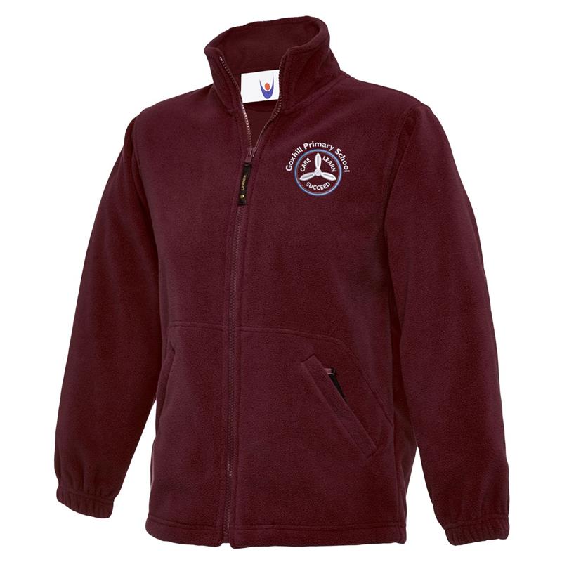 Jacket Fleece Childrens Uneek Maroon - 11/13 - Years